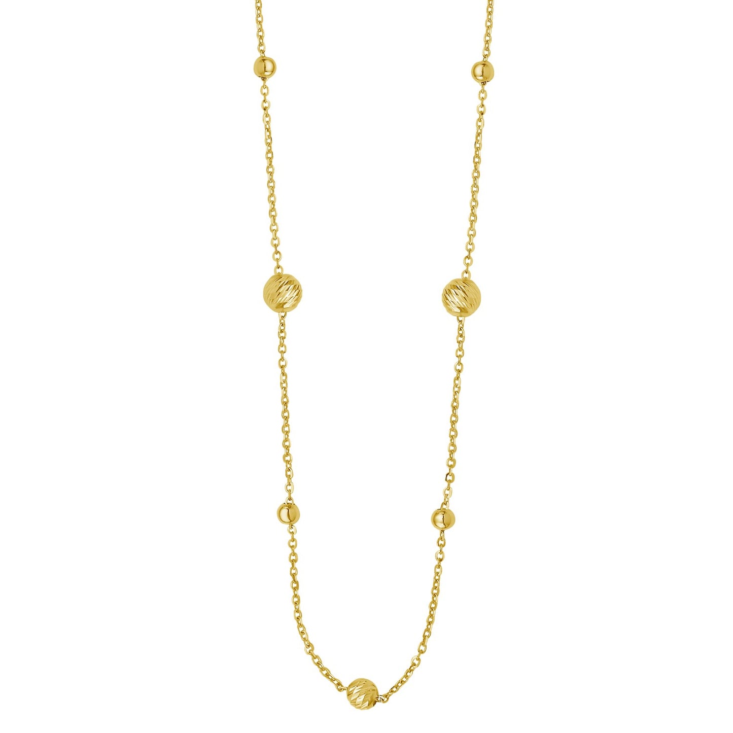 Alternating Pallina Beads Necklace in 14K Yellow Gold