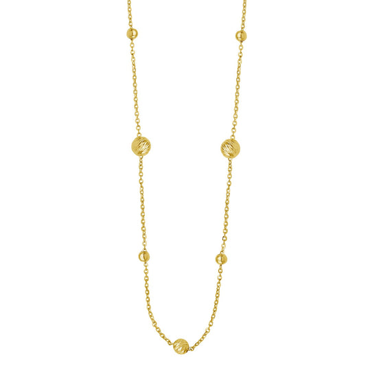 Alternating Pallina Beads Necklace in 14K Yellow Gold