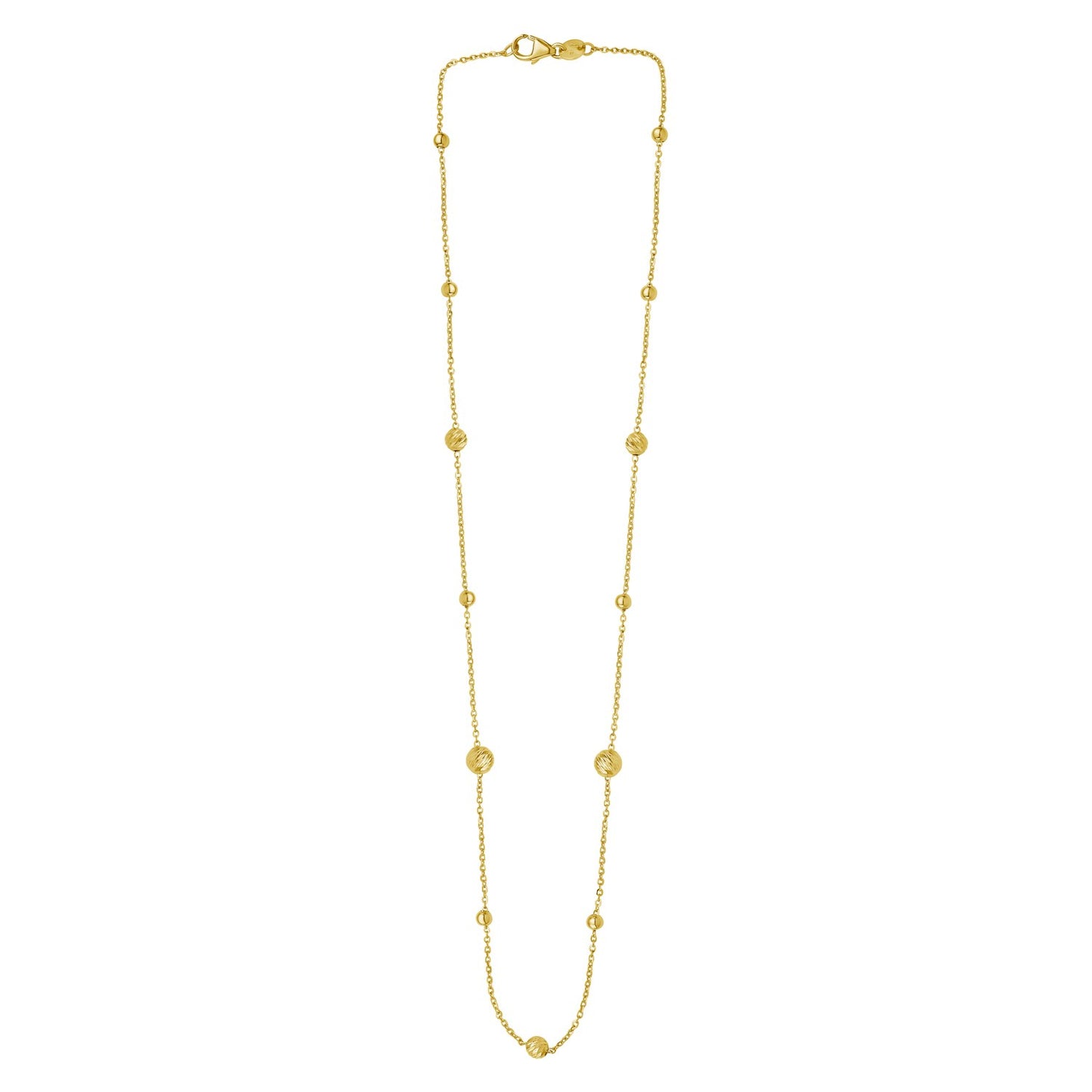 Alternating Pallina Beads Necklace in 14K Yellow Gold