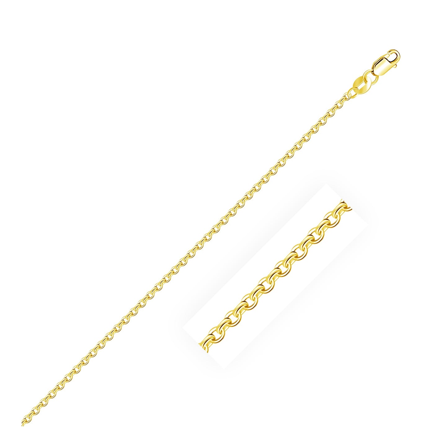 18k Yellow Gold Diamond Cut Cable Link Chain (1.40 mm)