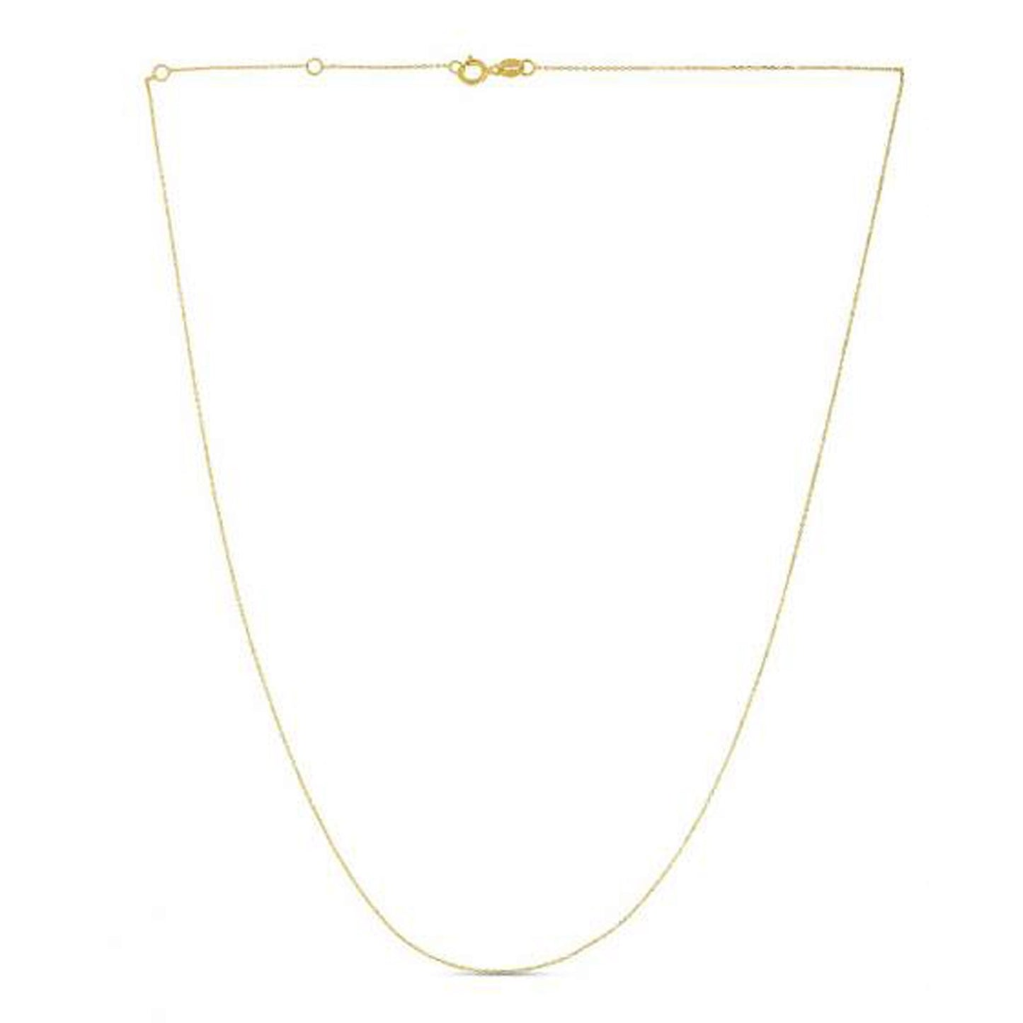 Double Extendable Diamond Cut Cable Chain in Yellow Gold (0.87 mm)