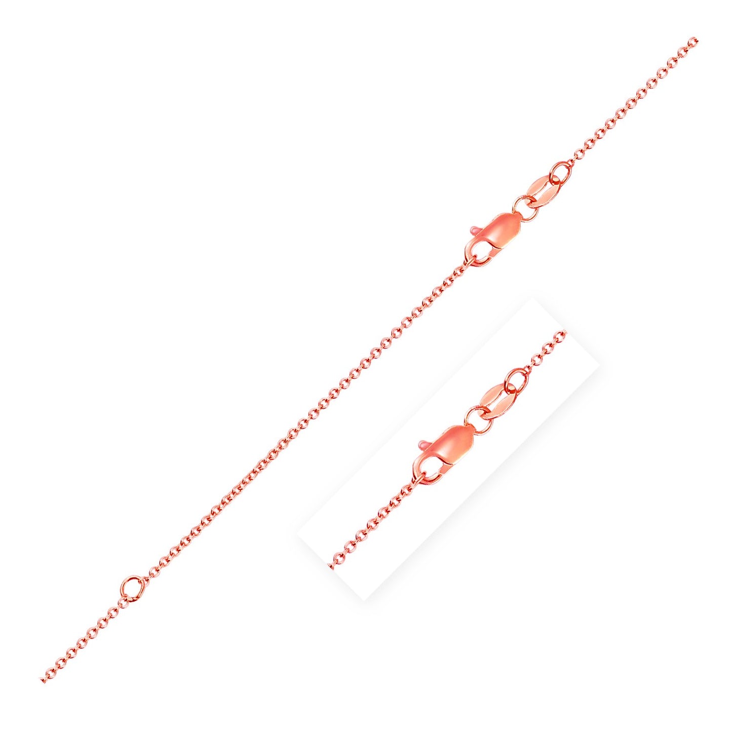 Extendable Cable Chain in 14k Rose Gold (1.10 mm)