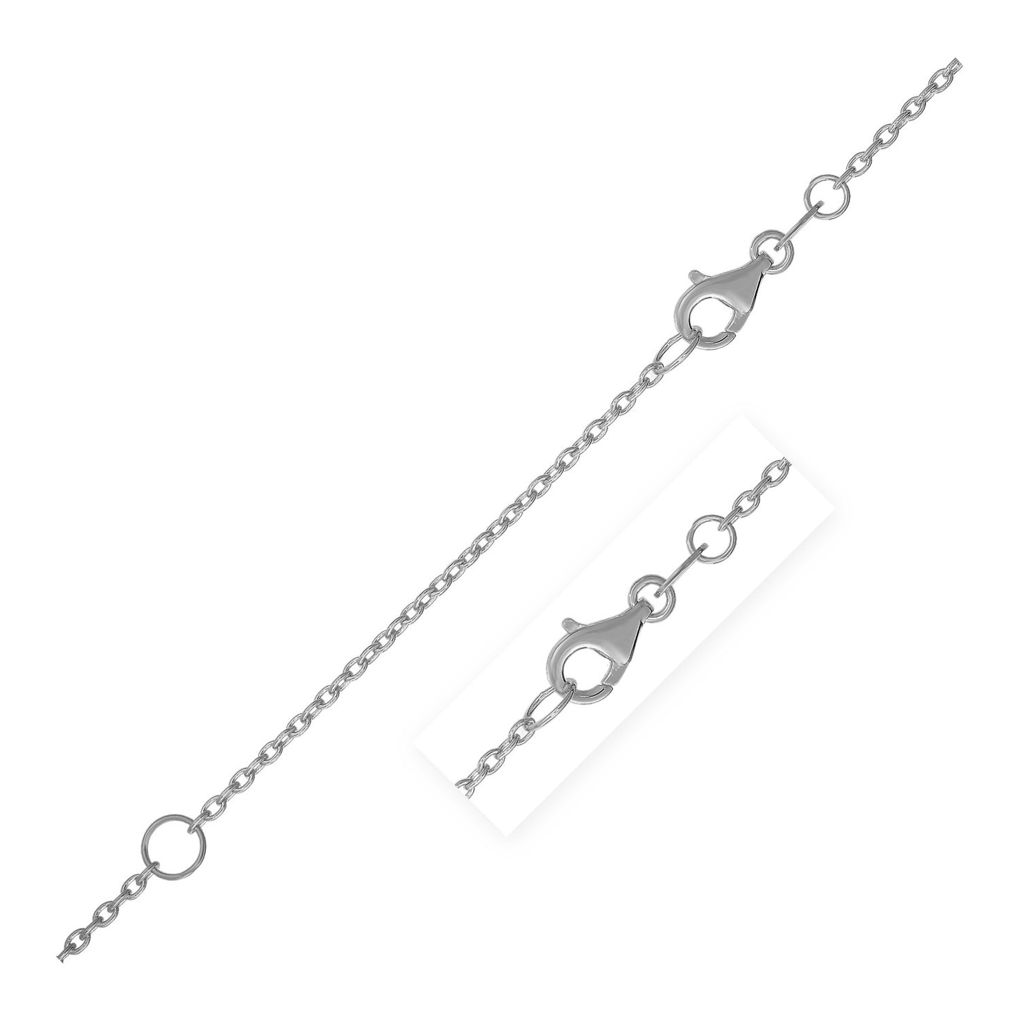 Extendable Cable Chain in 14k White Gold (1.20 mm)