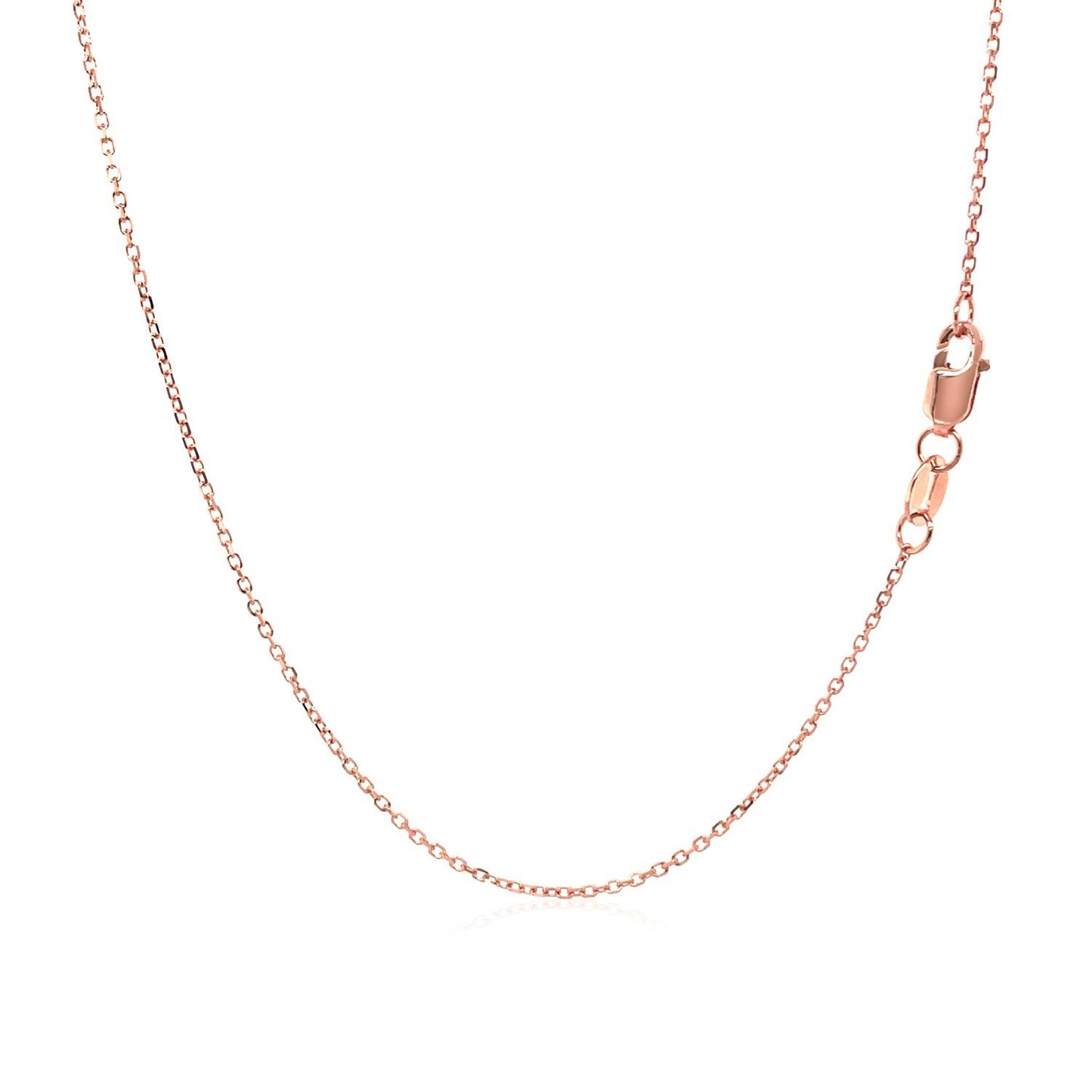 Diamond Cut Cable Link Chain in Rose Gold (0.87 mm)