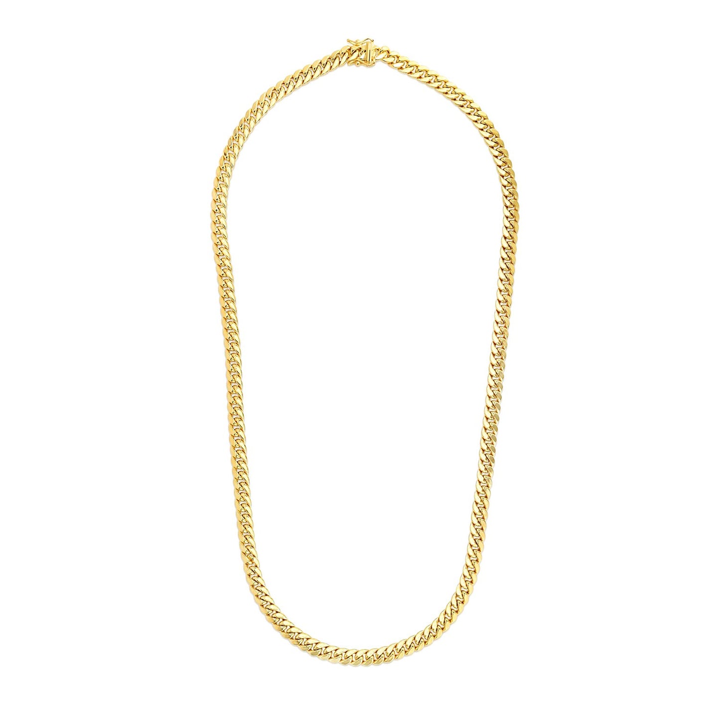 14k Yellow Gold Semi Solid Miami Cuban Chain (6.60 mm)