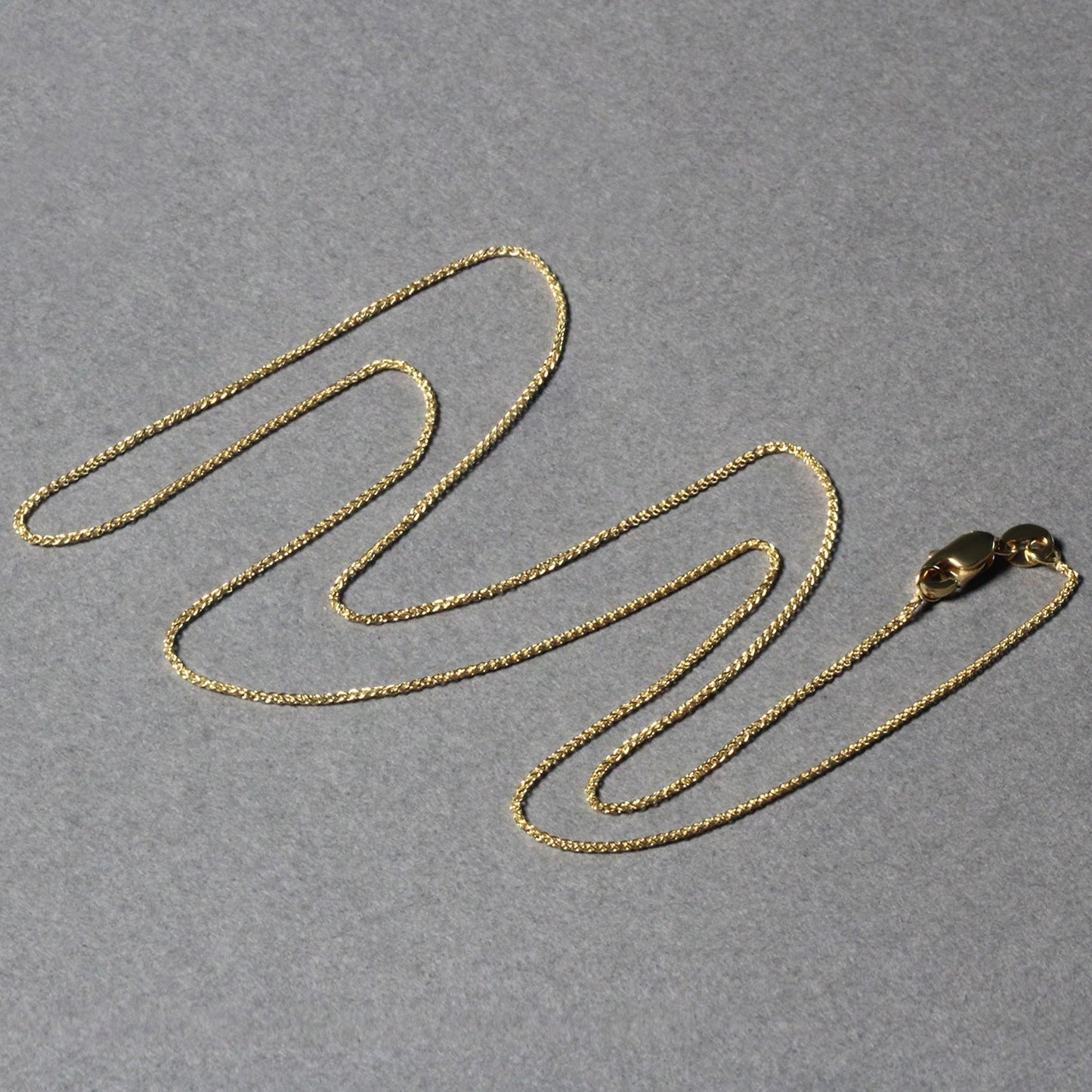 14k Yellow Gold Round Wheat Chain (0.80 mm)