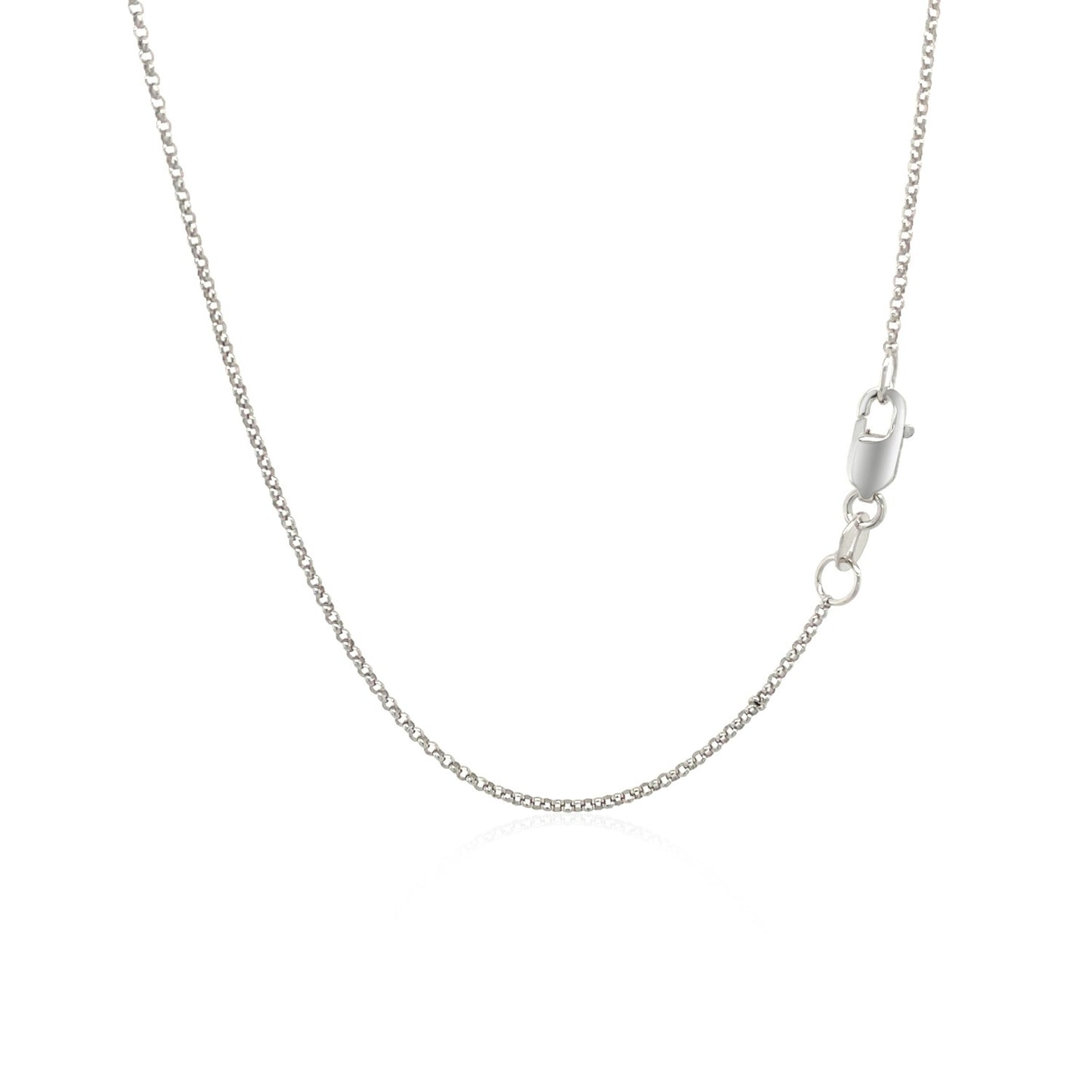 14k White Gold Diamond Cut Rolo Chain (1.10 mm)