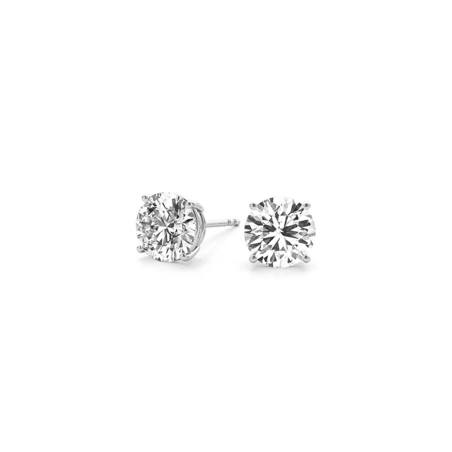 2 cttw Certified IGI Lab Grown Round Diamond Stud Earrings 14k White Gold(G/VS2)