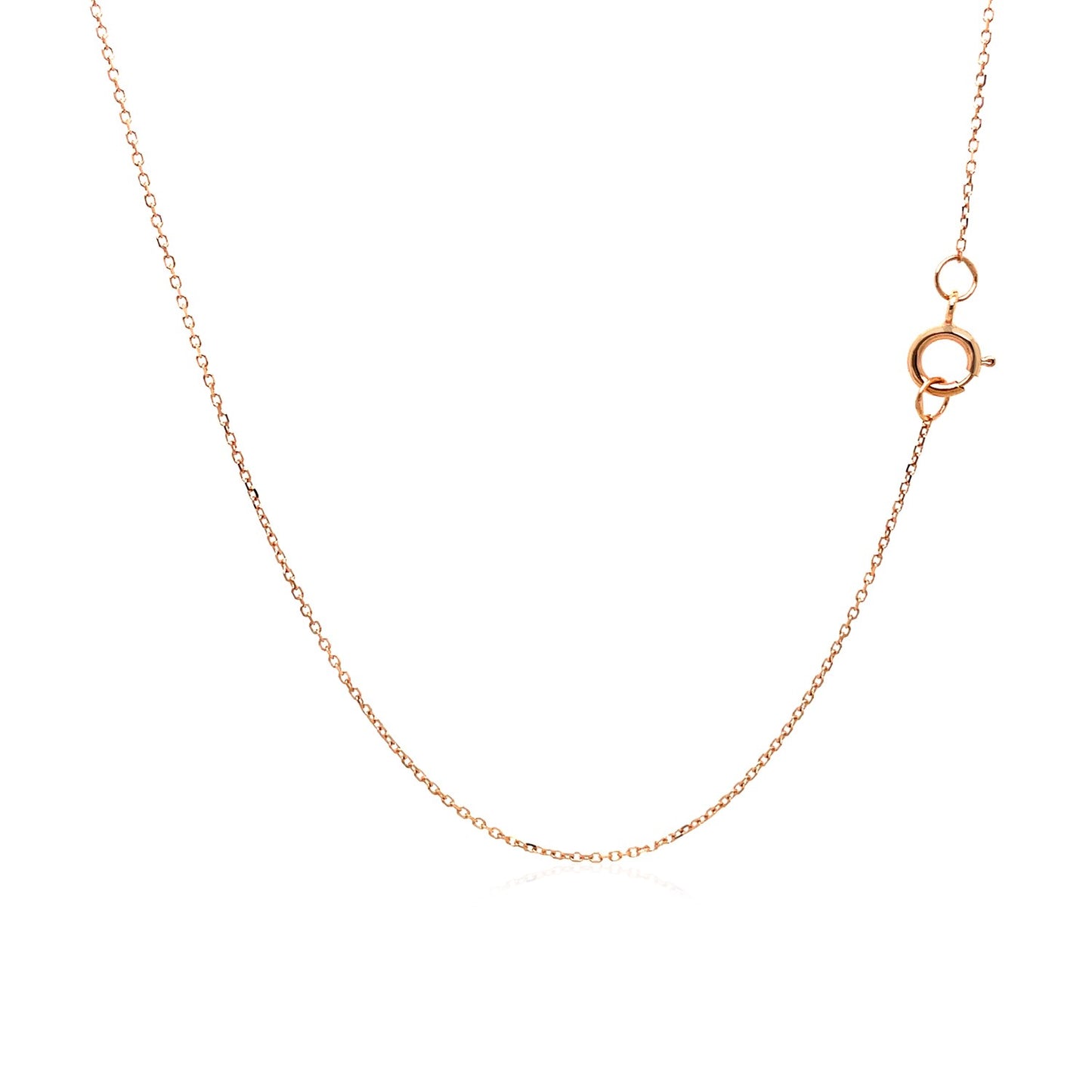 14k Rose Gold Diamond Cut Cable Link Chain (0.68 mm)