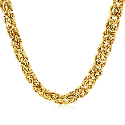 14k Yellow Gold Byzantine Motif Chain Necklace