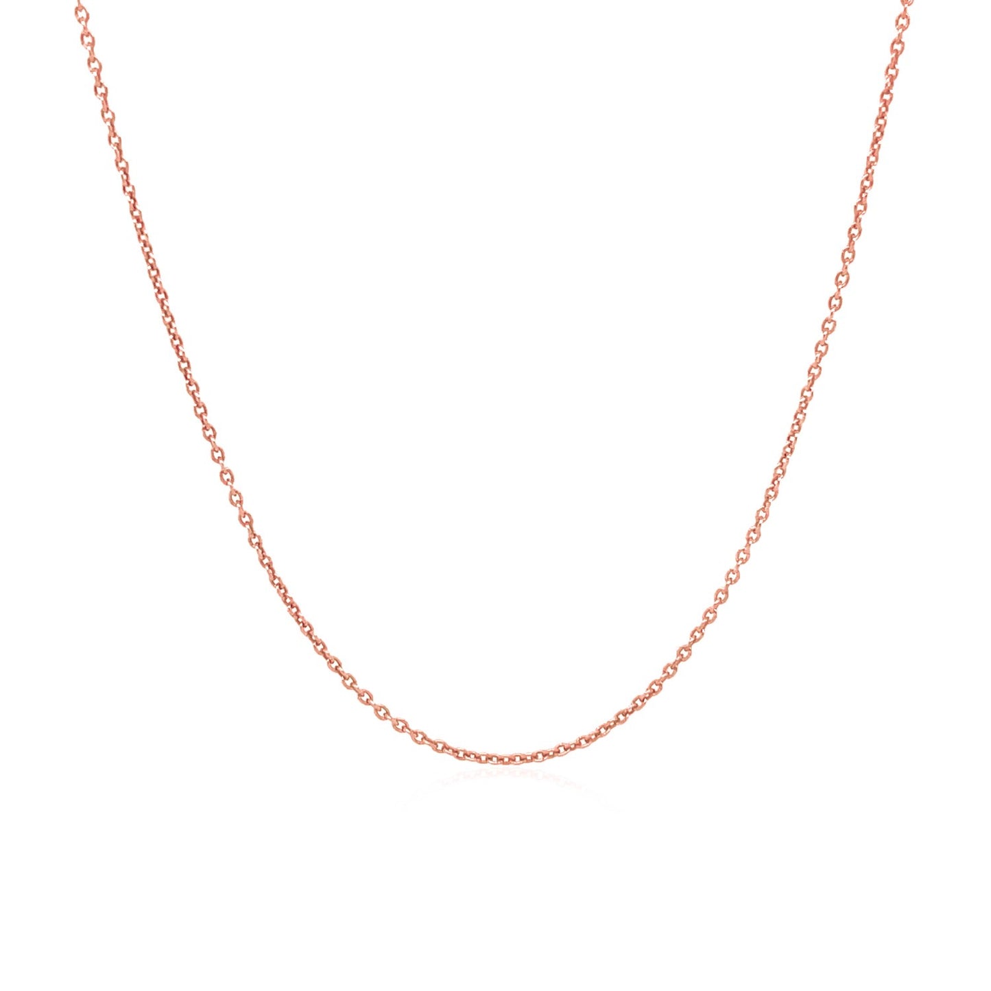 14k Pink Gold Round Cable Link Chain (1.1 mm)