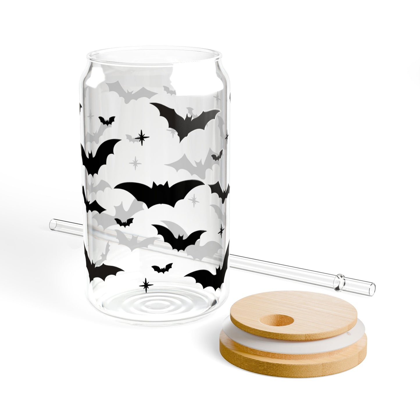 Halloween Themed Sipper Glass, 16 oz | Bat Design for Spooky Parties, Halloween Gifting, Eco-Friendly Drinkware, Fall Decor, Unique [...]