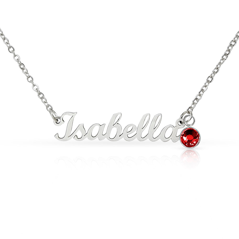 Personalized Name Necklace with Birthstone for Your Wife