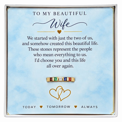 Women's Stackable Birthstone Ring — To My Beautiful Wife
