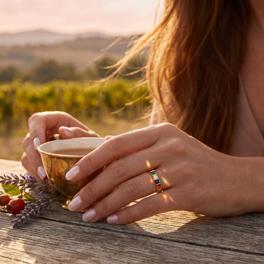 Women's Stackable Birthstone Ring — To My Beautiful Wife