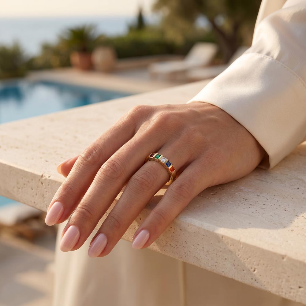 Women's Stackable Birthstone Ring — To My Beautiful Wife