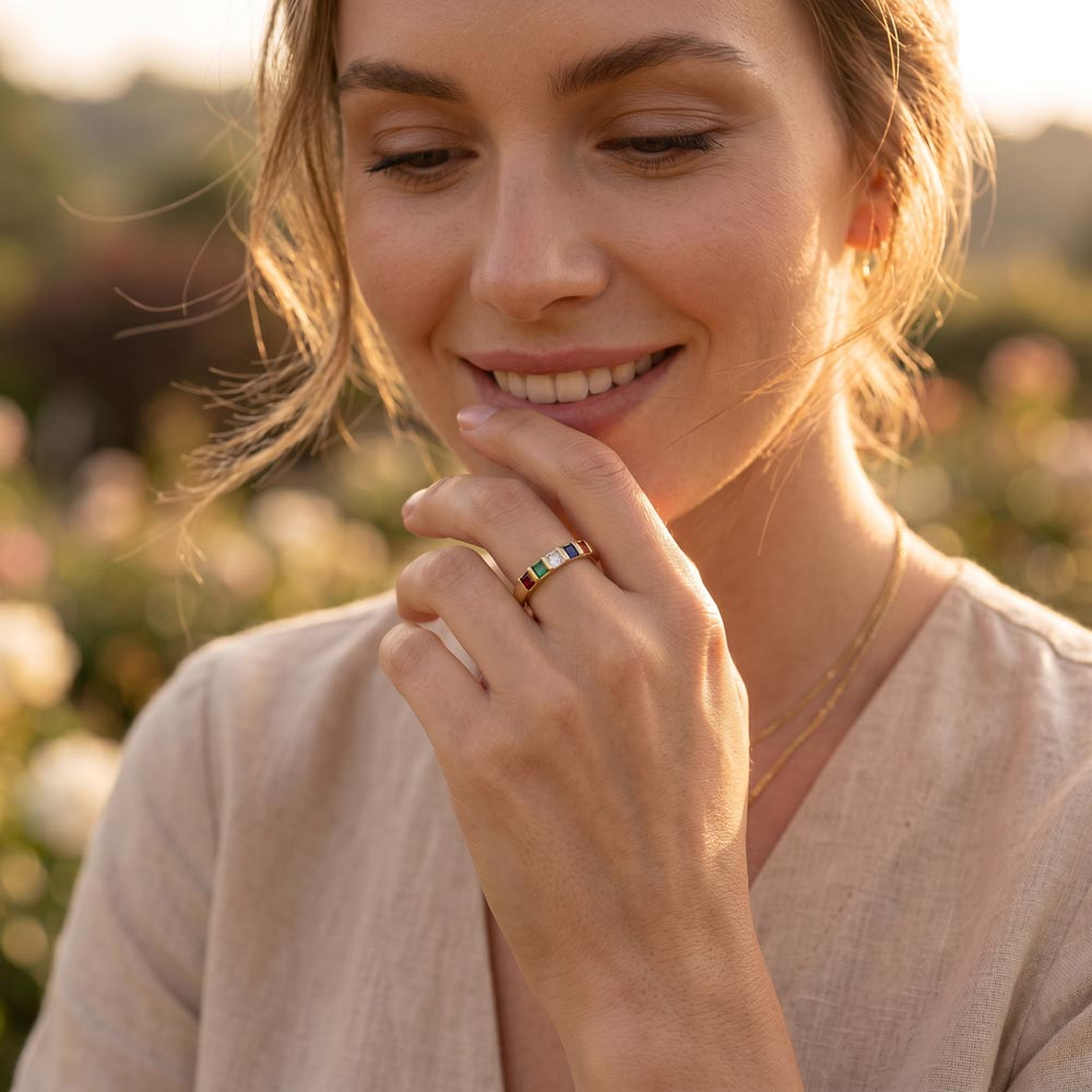Women's Stackable Birthstone Ring — To My Beautiful Wife