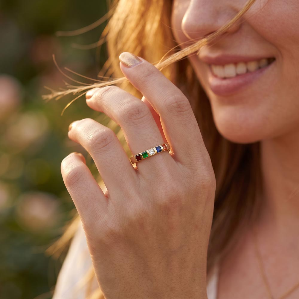 Women's Stackable Birthstone Ring — To My Beautiful Wife