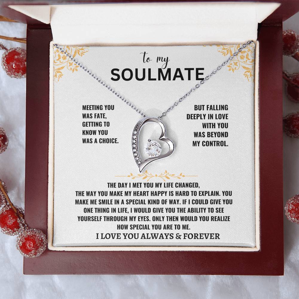 To My Soulmate- I Love You Forever Necklace