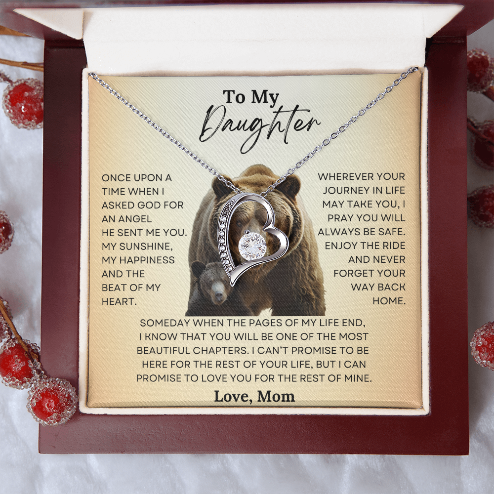 To My Daughter Forever Love Necklace- From Mom