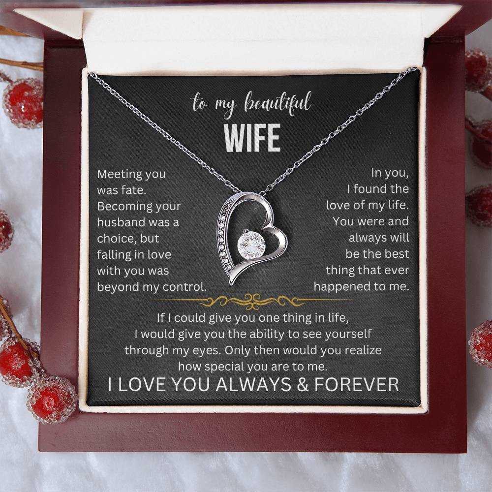 To My Beautiful Wife Forever Love Necklace