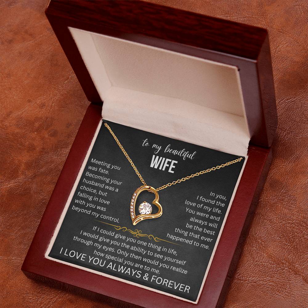 To My Beautiful Wife Forever Love Necklace