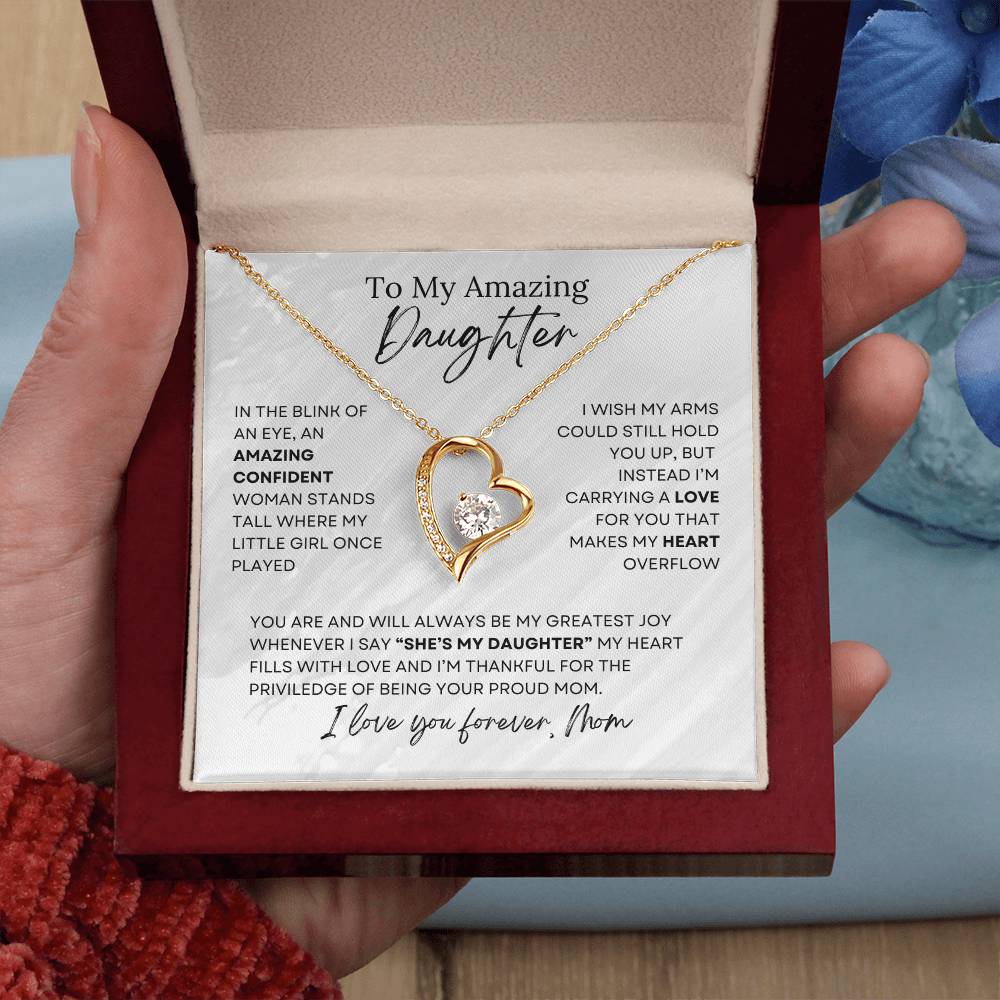 Forever Heart Necklace to Daughter from Mom