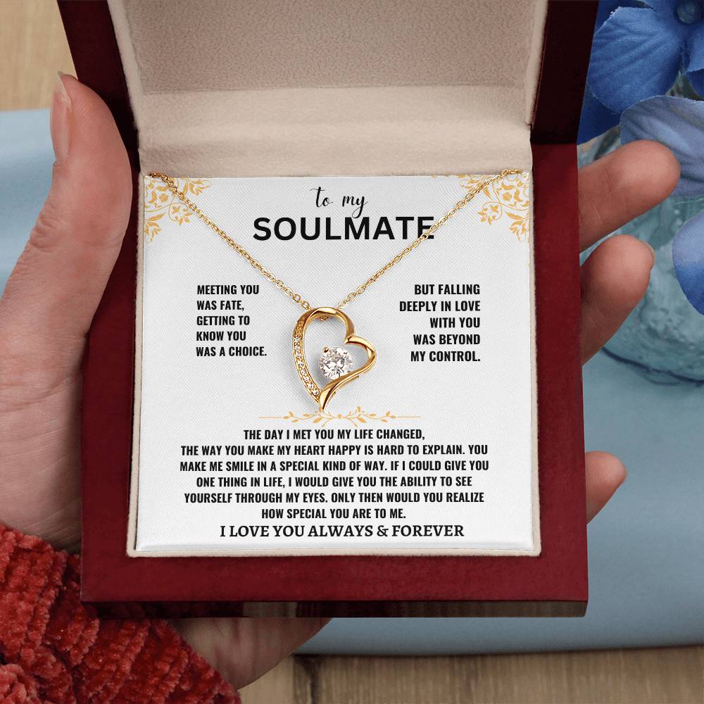 To My Soulmate- I Love You Forever Necklace