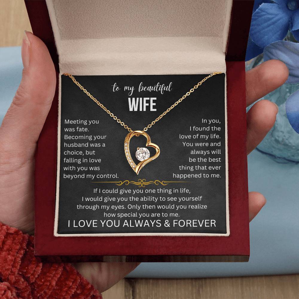 To My Beautiful Wife Forever Love Necklace