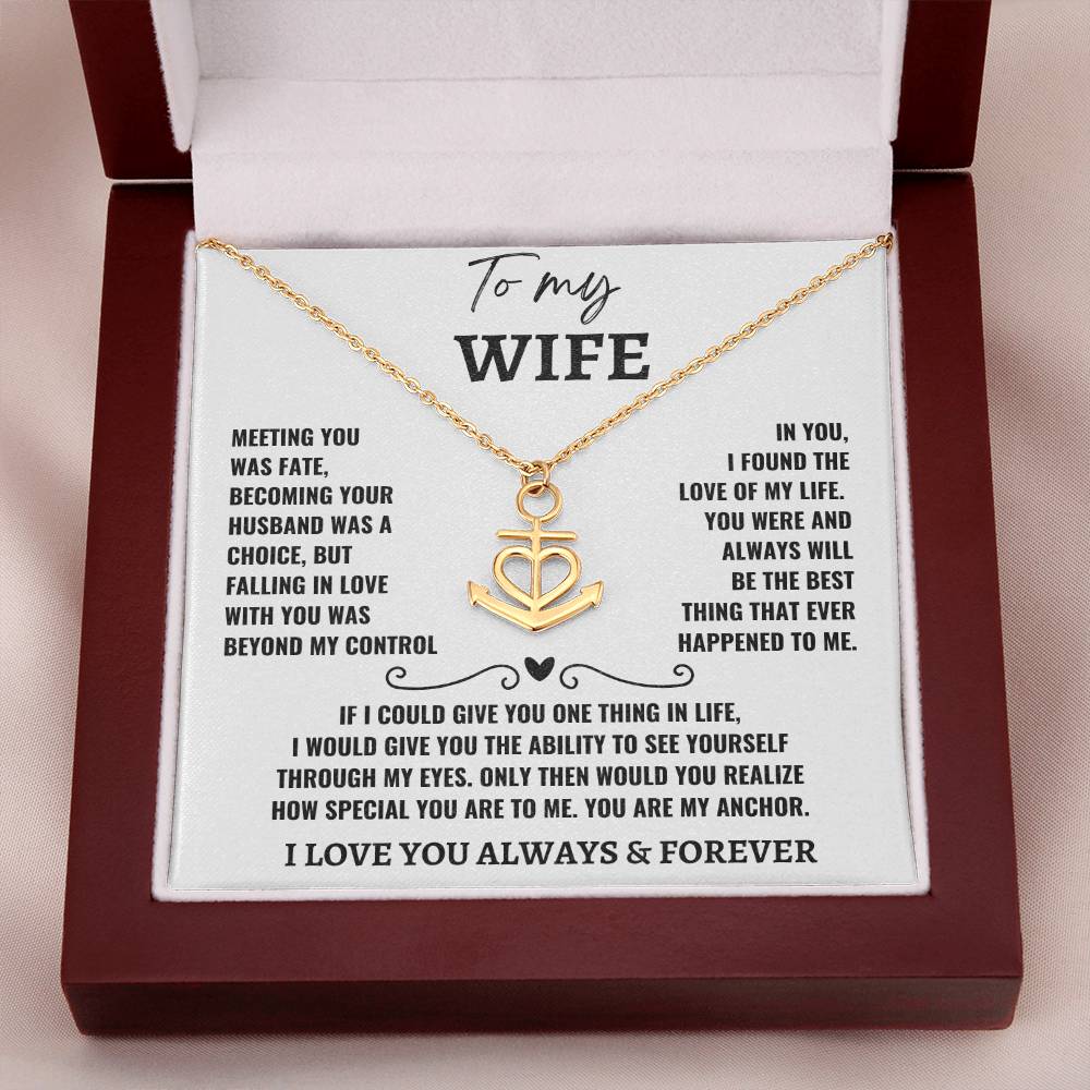 Anchor Pendant Necklace for Wife