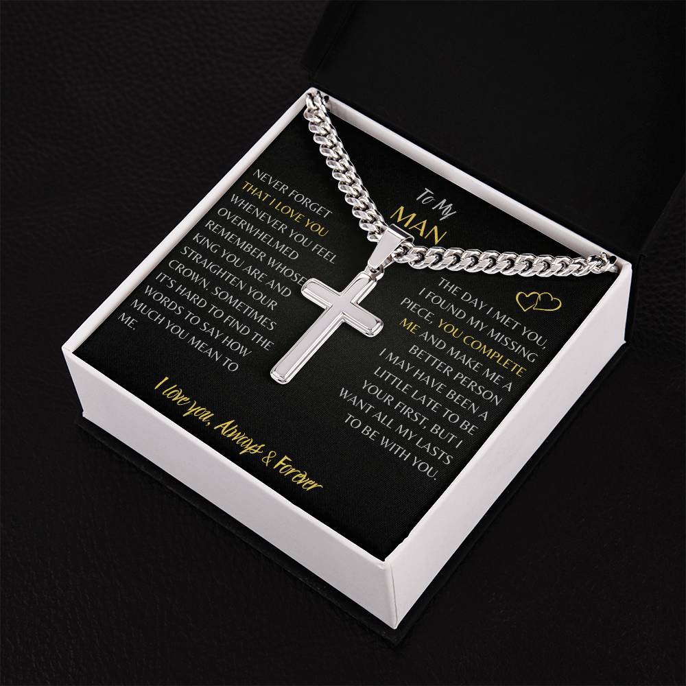 Cuban Chain Cross Necklace for him