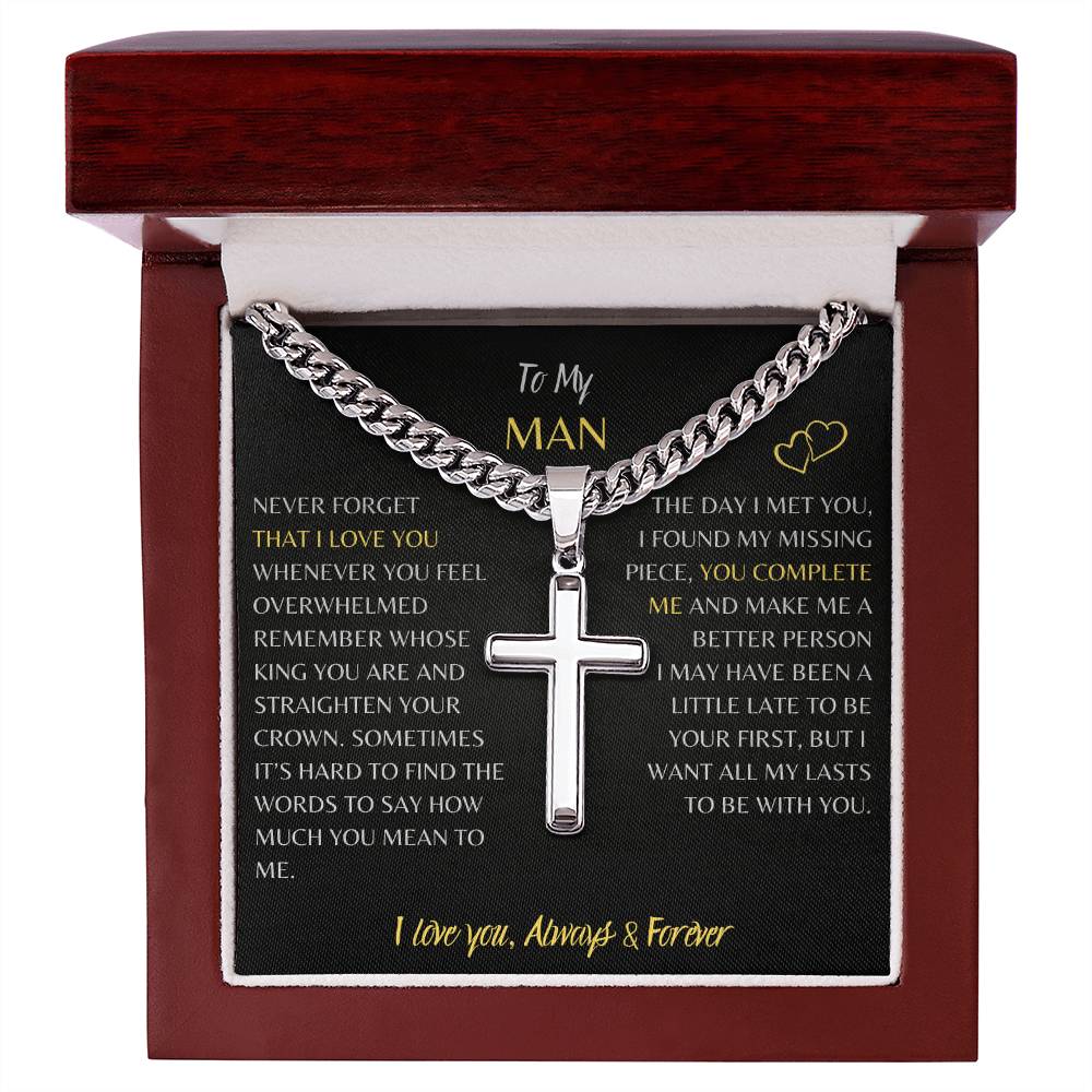 Cuban Chain Cross Necklace for him