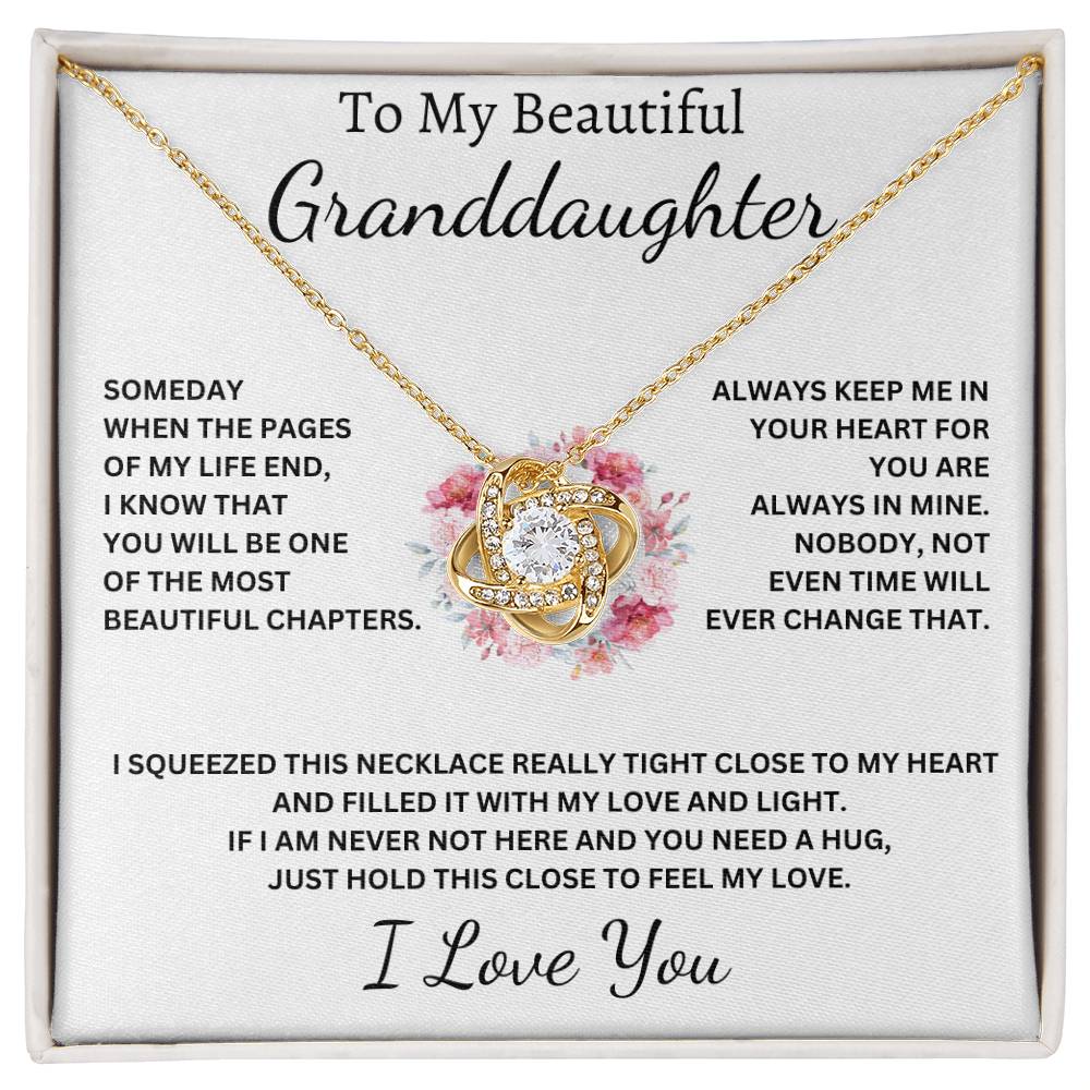 To My Beautiful Granddaughter Love Knot Necklace