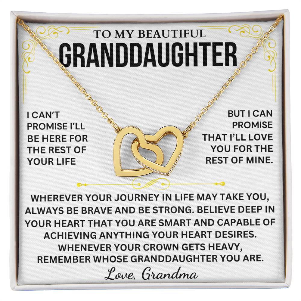 [ALMOST SOLD OUT] To My/Our Beautiful Granddaughter - Interlocking Hearts Keepsake Necklace