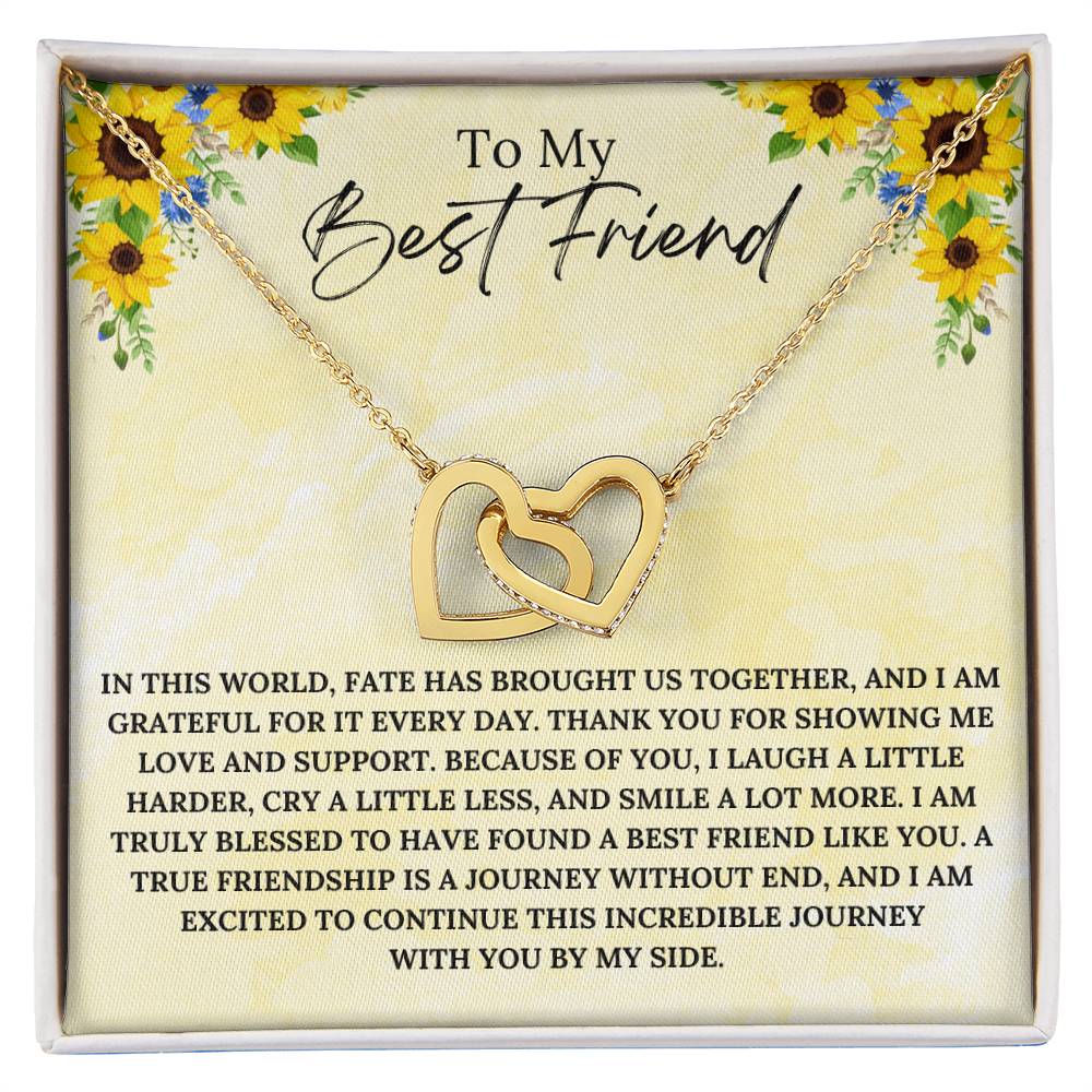 To My Best Friend Interlocking Heart Necklace