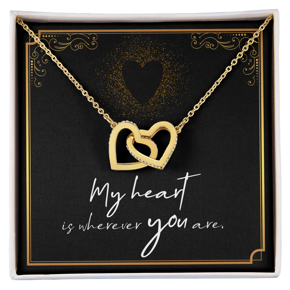 To My Wife – Interlocking Hearts Necklace | My Heart Is Wherever You Are