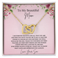 To My Beautiful Mom Interlocking Heart Necklace from Son