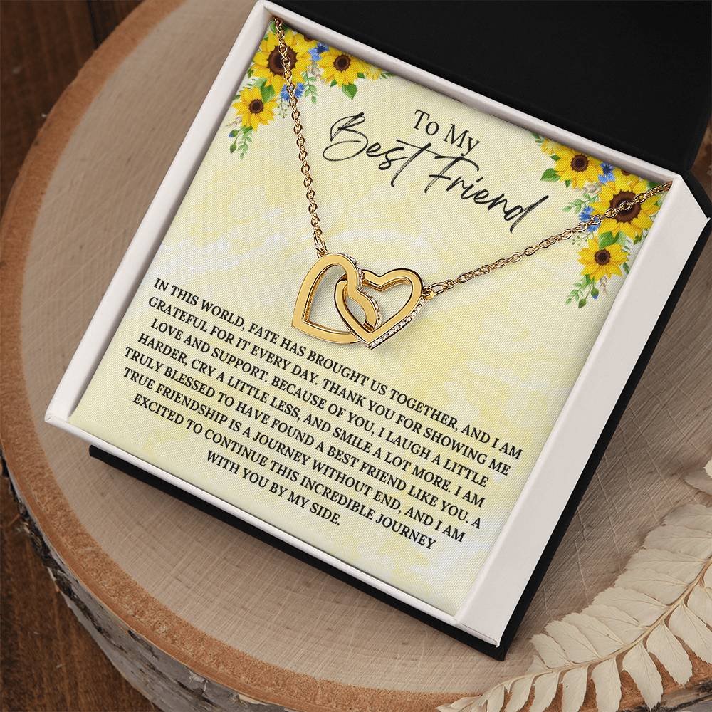 To My Best Friend Interlocking Heart Necklace