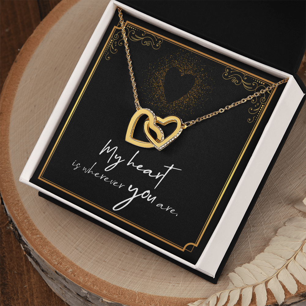 To My Wife – Interlocking Hearts Necklace | My Heart Is Wherever You Are