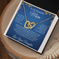 To My Beautiful Mom Interlocking Heart Necklace