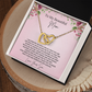 To My Beautiful Mom Interlocking Heart Necklace from Son