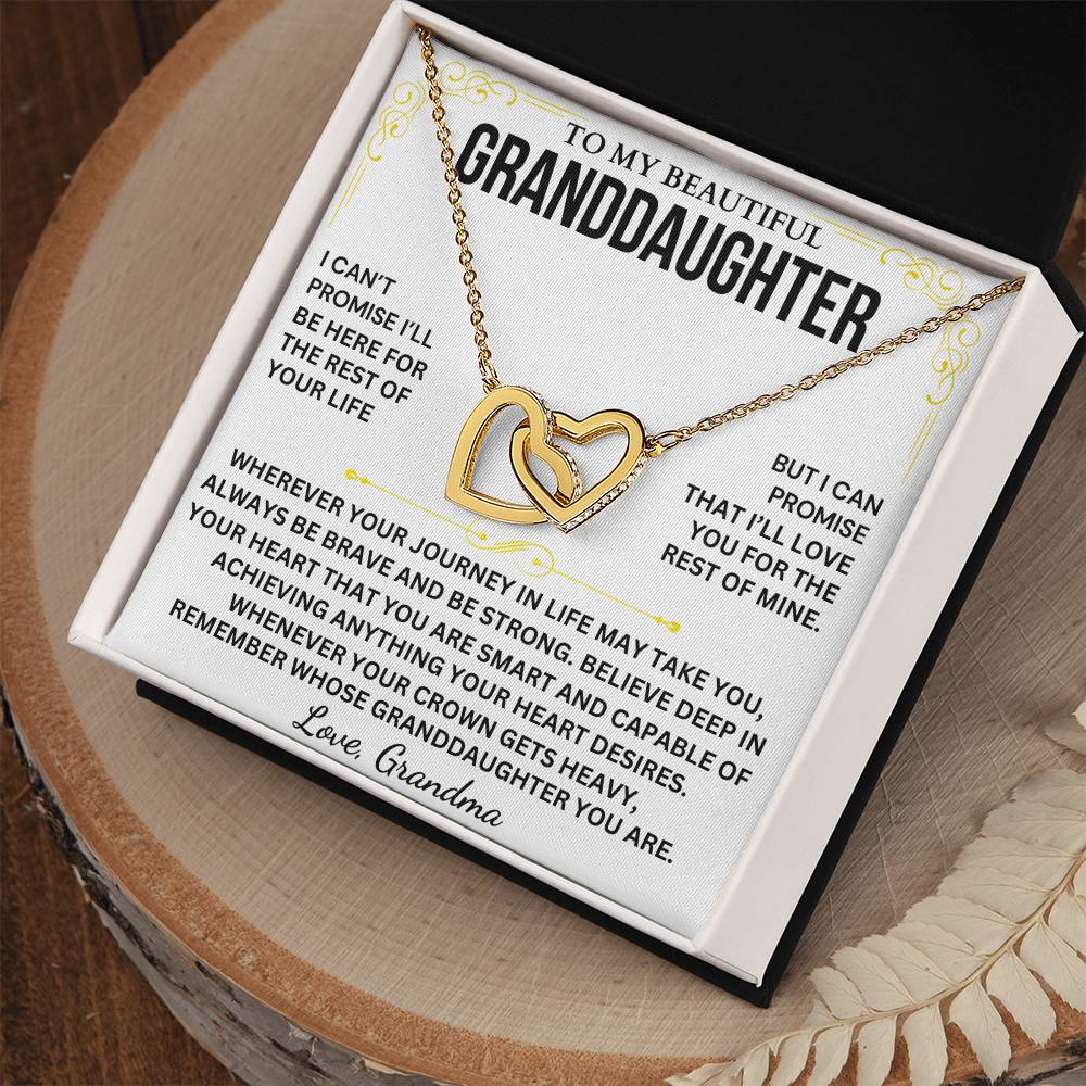 [ALMOST SOLD OUT] To My/Our Beautiful Granddaughter - Interlocking Hearts Keepsake Necklace