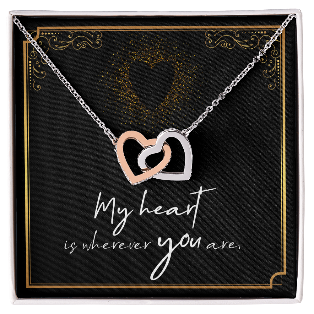 To My Wife – Interlocking Hearts Necklace | My Heart Is Wherever You Are