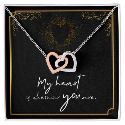 To My Wife – Interlocking Hearts Necklace | My Heart Is Wherever You Are