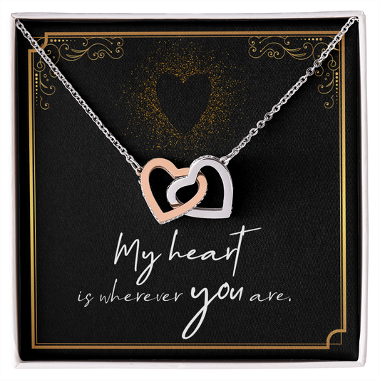 To My Wife – Interlocking Hearts Necklace | My Heart Is Wherever You Are