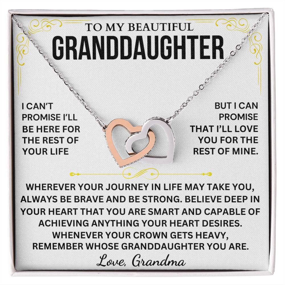 [ALMOST SOLD OUT] To My/Our Beautiful Granddaughter - Interlocking Hearts Keepsake Necklace