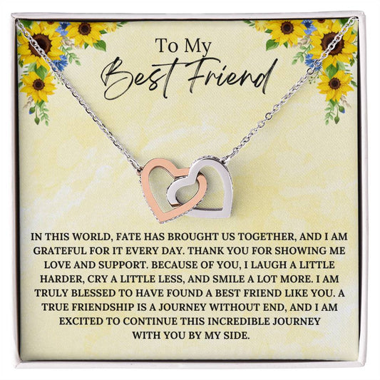 To My Best Friend Interlocking Heart Necklace