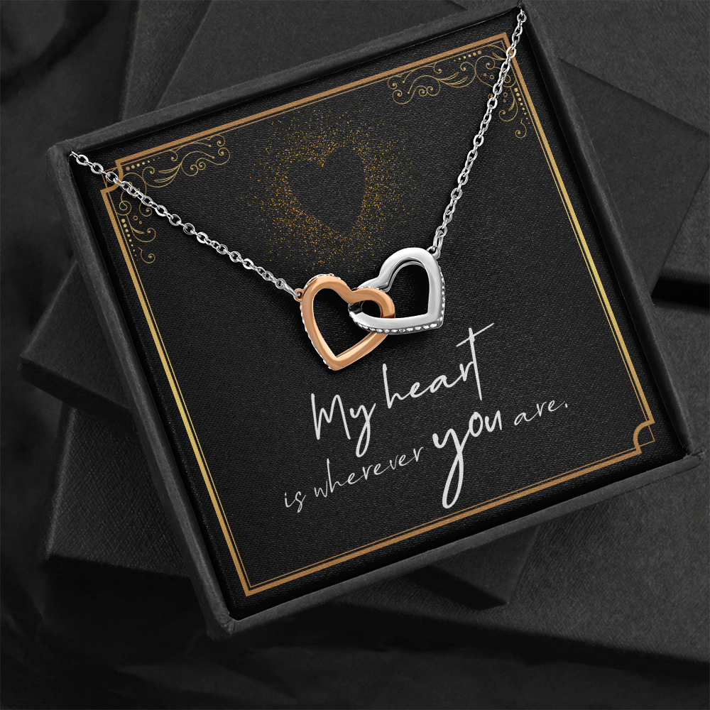 To My Wife – Interlocking Hearts Necklace | My Heart Is Wherever You Are