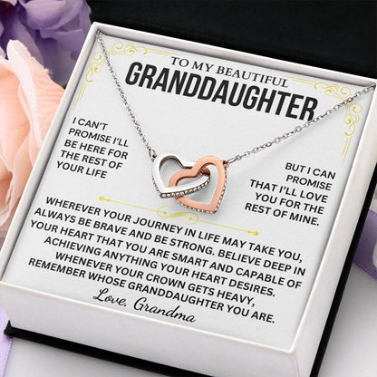 [ALMOST SOLD OUT] To My/Our Beautiful Granddaughter - Interlocking Hearts Keepsake Necklace