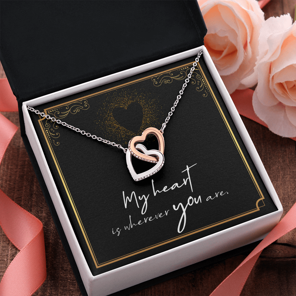 To My Wife – Interlocking Hearts Necklace | My Heart Is Wherever You Are
